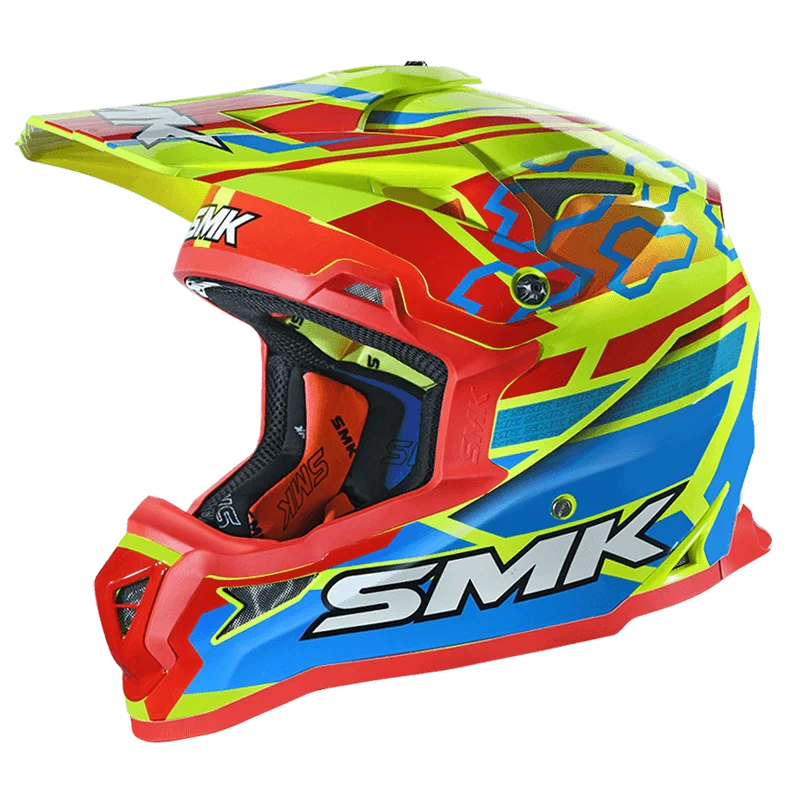 SMK Allterra Tribou Blue Orange Yellow Matt (MA453) Helmet