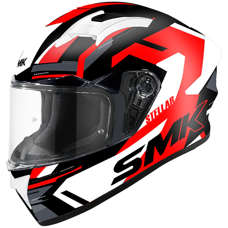 SMK Stellar Sports K Power Gloss Black Red White (GL231) Helmet