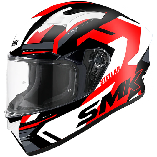 SMK Stellar Sports K Power Gloss Black Red White (GL231) Helmet