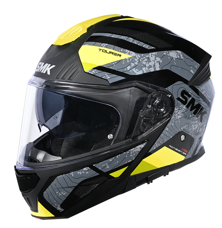 SMK Gullwing Navigator Black Grey Yellow Gloss (GL264) Helmet