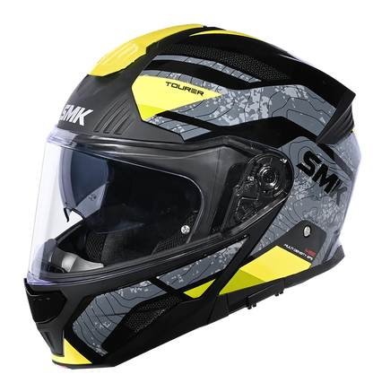 SMK Gullwing Navigator Black Grey Yellow Gloss (GL264) Helmet