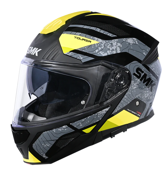 SMK Gullwing Navigator Black Grey Yellow Matt (MA264) Helmet