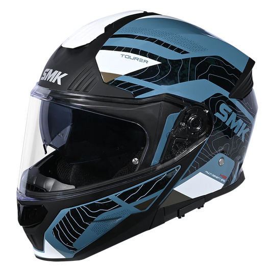 SMK Gullwing Navigator Blue White Gloss (GL551) Helmet