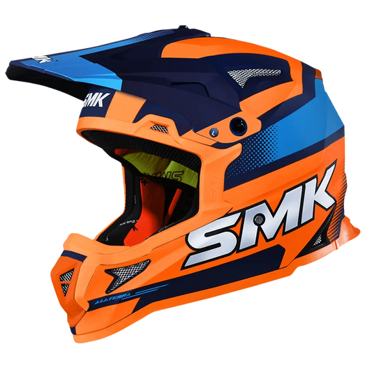 SMK Allterra X Throttle Blue Orange Gloss (GL575) Helmet