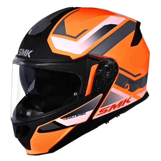 SMK Gullwing Supertour Orange Grey Blue Matt(MA765) Helmet