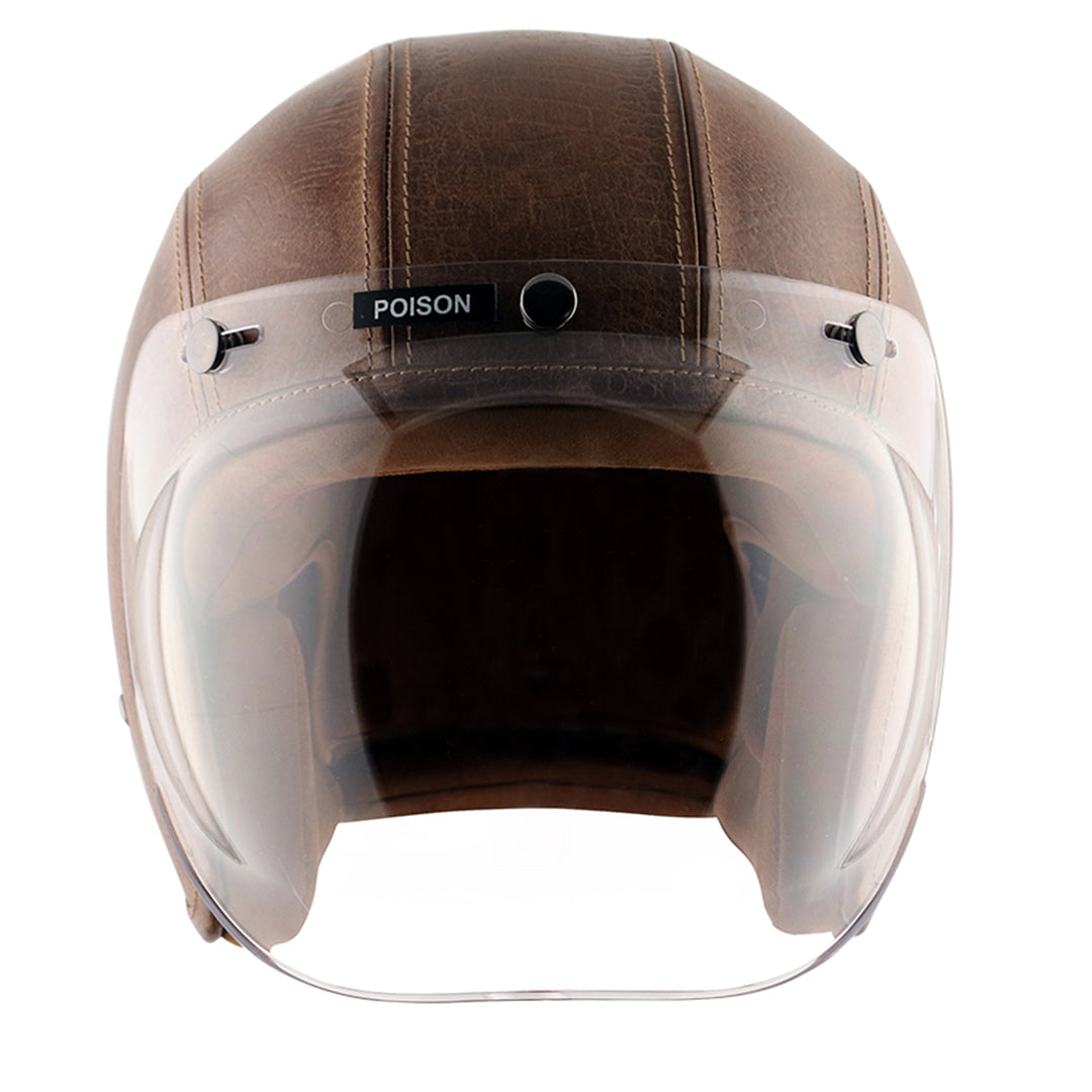 Axor Retro Jet Leather Helmet POISONCOCO BROWN