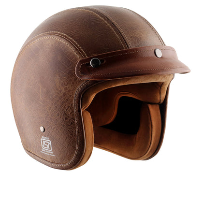 Axor Retro Jet Leather Helmet POISONCOCO BROWN