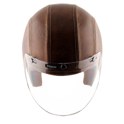 Axor Retro Jet Leather Helmet POISONCOCO BROWN