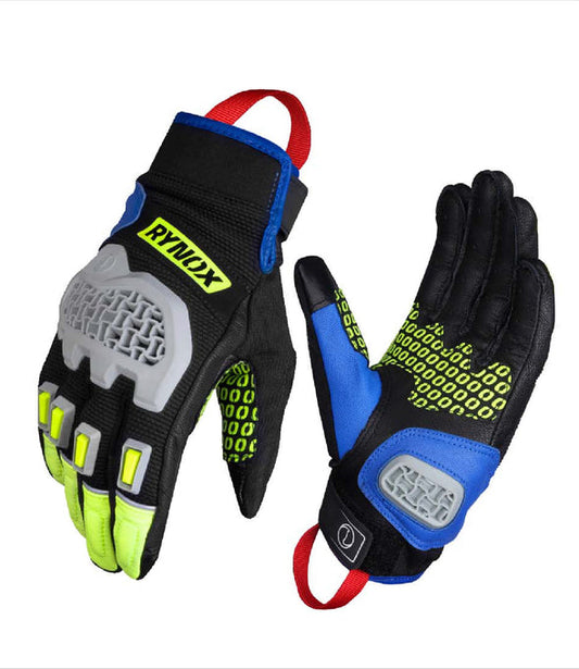 GRAVEL DUALSPORT GLOVES - Hi-Viz Green Blue