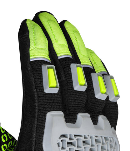 GRAVEL DUALSPORT GLOVES - Hi-Viz Green Blue