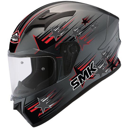 SMK Stellar Rain Star Matt Black & Red Helmet – MADA623