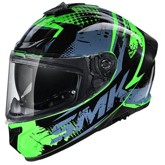 SMK Typhoon Grunge Matt Green Black (MA826) Helmet