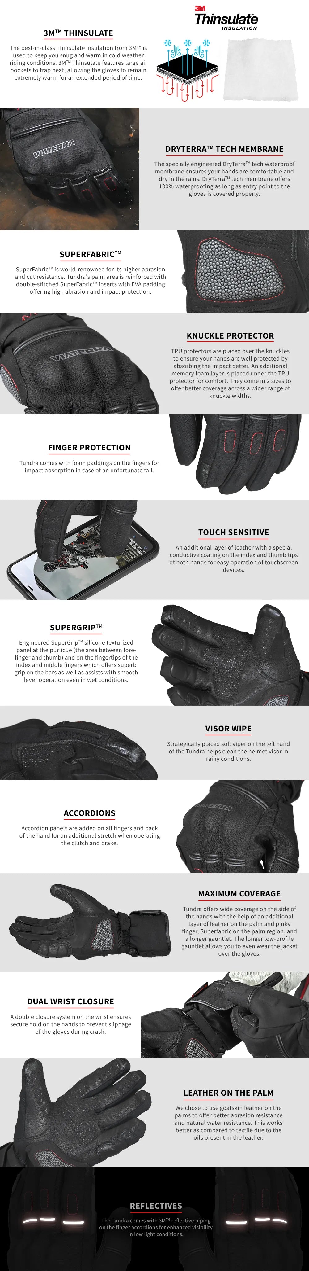 TUNDRA – WATERPROOF WINTER MOTORCYCLE RIDING GLOVES