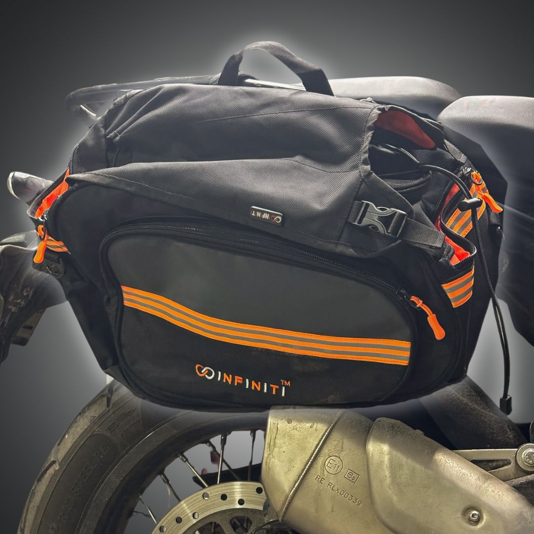 INFINITI SADDLE BAG Black Orange