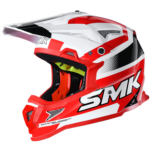 SMK Allterra X Throttle White Red Black Matt (MA132) Helmet