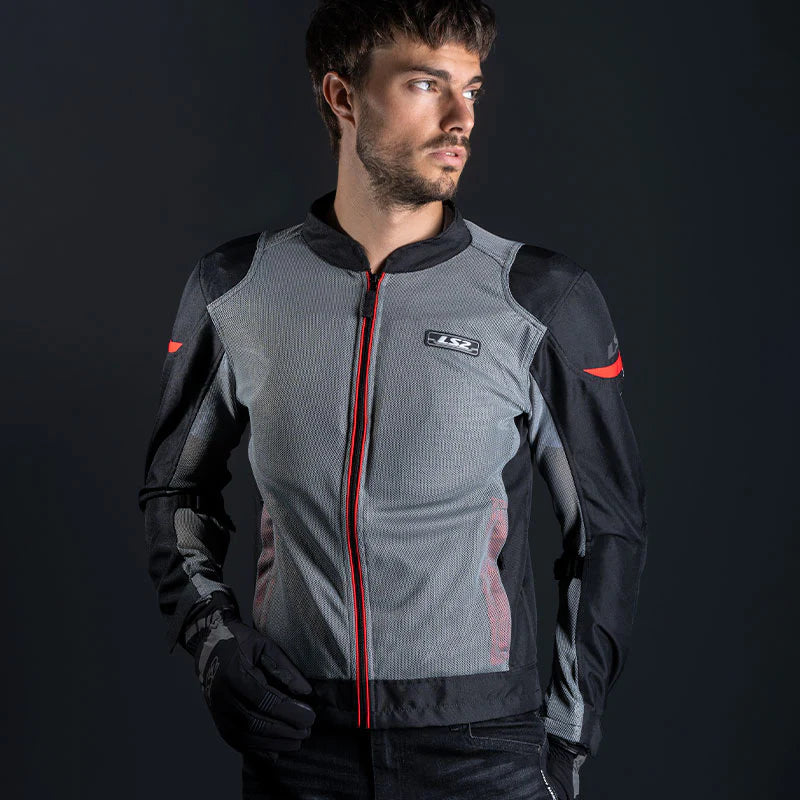 LS2 Airy Evo Man Riding Jacket (Black Grey Red)