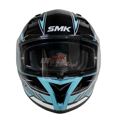 SMK Stellar Sports Adox Gloss Blue White Black (GL512) Helmet