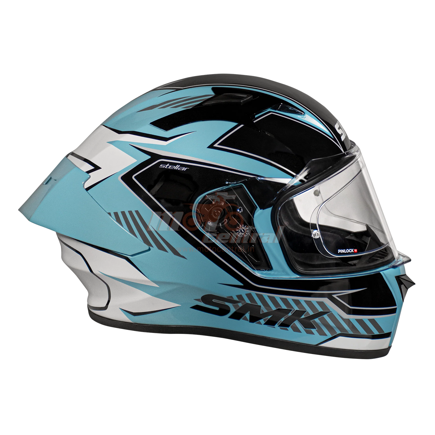 SMK Stellar Sports Adox Gloss Blue White Black (GL512) Helmet