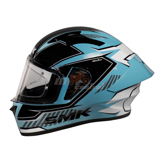 SMK Stellar Sports Adox Gloss Blue White Black (GL512) Helmet