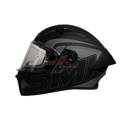 SMK Stellar Sports Stage Matt Black Grey (MA262) Helmet